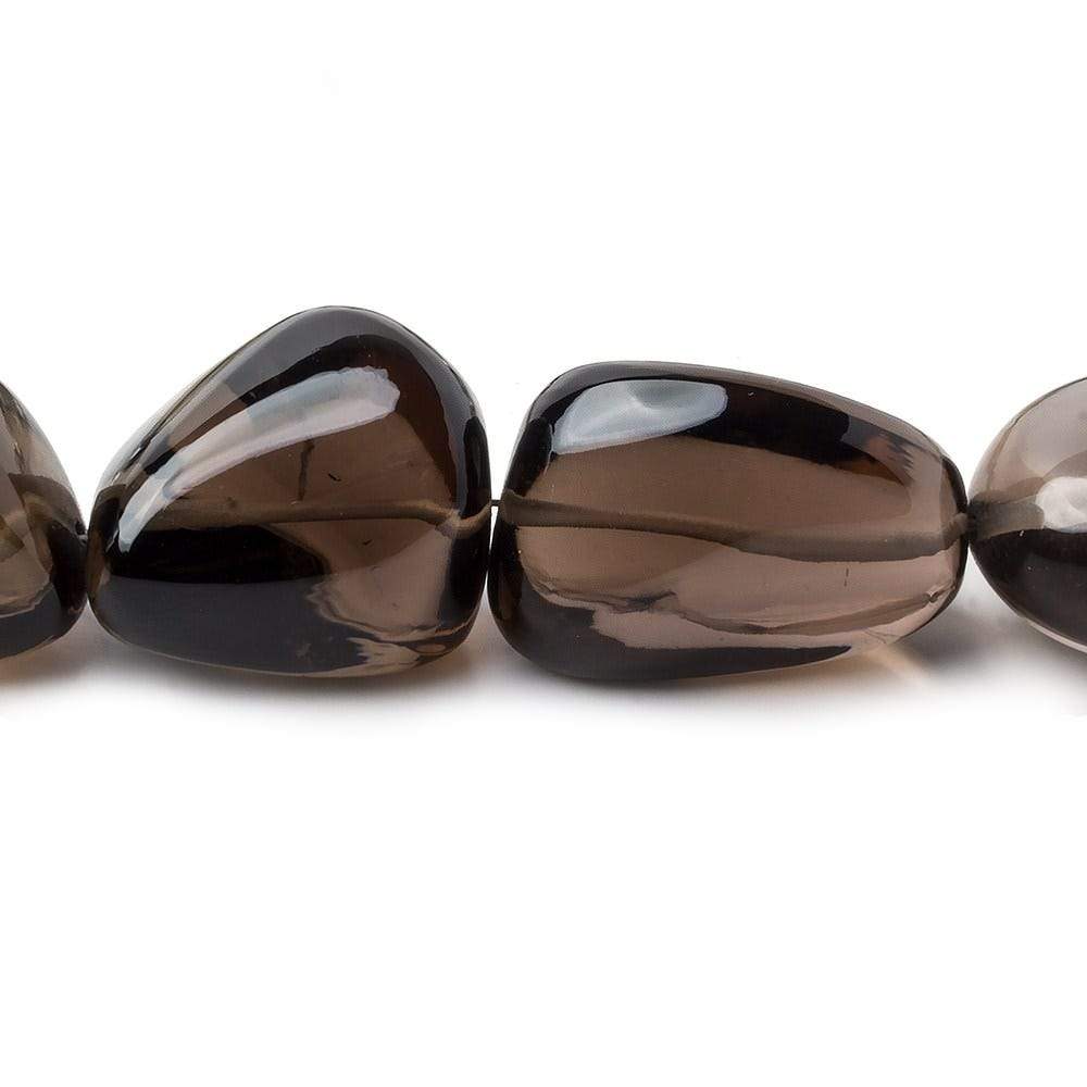 25x18-36x26mm Smoky Quartz plain nugget beads 15 inch 14 pieces (ONLINE ORDER ONLY)