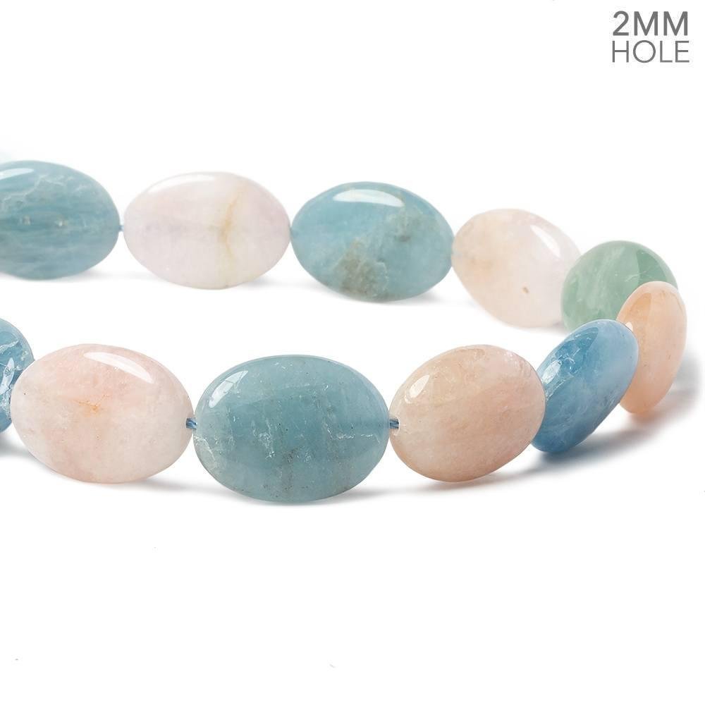 25x18mm Multi Beryl plain oval beads 17 inch 17 large hole beads (ONLINE ORDER ONLY)