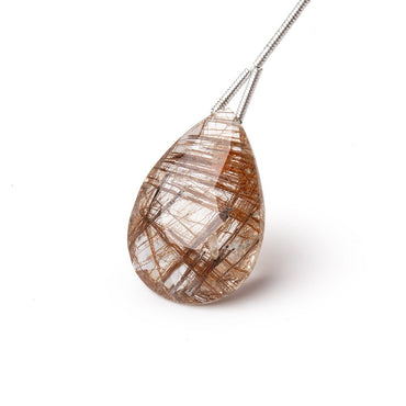 25x18mm Rutilated Quartz Faceted Pear Focal Bead 1 piece (ONLINE ORDER ONLY)