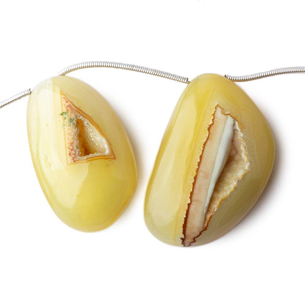 25x19-35x23mm Lemon Chiffon Agate Drusy Freeform Beads 5 pieces (ONLINE ORDER ONLY)