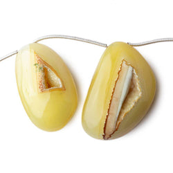 25x19-35x23mm Lemon Chiffon Agate Drusy Freeform Beads 5 pieces (ONLINE ORDER ONLY)