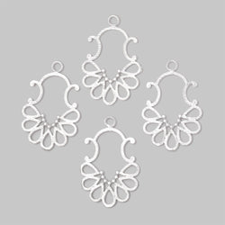 25x19mm Brushed Filigree Charm Set of 4 pieces (ONLINE ORDER ONLY)