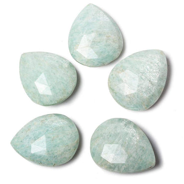 25x20mm Pale Amazonite Faceted Pear Focal Pendant Bead 1 piece (ONLINE ORDER ONLY)