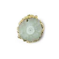 25x22mm 22kt Gold leafed Solar Quartz Slice Pendant 1 piece (ONLINE ORDER ONLY)