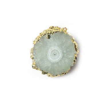 25x22mm 22kt Gold leafed Solar Quartz Slice Pendant 1 piece (ONLINE ORDER ONLY)