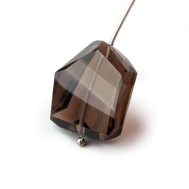 25x22mm Smoky Quartz Faceted Nugget Focal Bead 1 piece (ONLINE ORDER ONLY)
