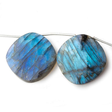 25x25mm Labradorite Faceted Cushion Beads 8 inch 7 pieces (ONLINE ORDER ONLY)