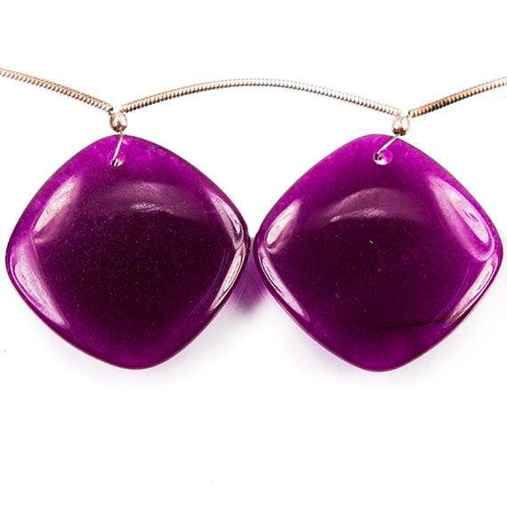 25x25mmGrape Purple Chalcedony Plain Pillow Beads 6 inch 5 pieces (ONLINE ORDER ONLY)