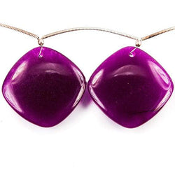 25x25mmGrape Purple Chalcedony Plain Pillow Beads 6 inch 5 pieces (ONLINE ORDER ONLY)