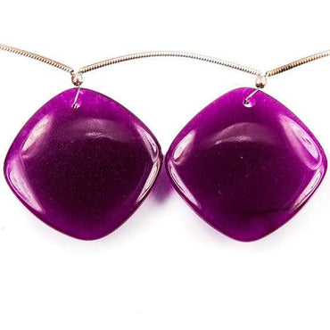 25x25mmGrape Purple Chalcedony Plain Pillow Beads 6 inch 5 pieces (ONLINE ORDER ONLY)