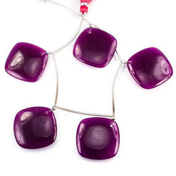 25x25mmGrape Purple Chalcedony Plain Pillow Beads 6 inch 5 pieces (ONLINE ORDER ONLY)