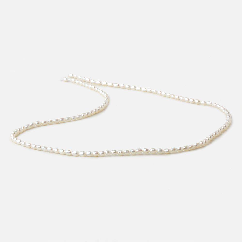 3x4mm Off White straight drilled Oval freshwater pearls 15.5 inch 120 pieces A (ONLINE ORDER ONLY)