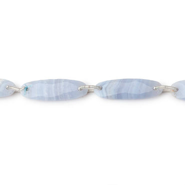 25x8mm Blue Lace Agate Double Drilled Rectangles 8 inch 8 Beads (ONLINE ORDER ONLY)