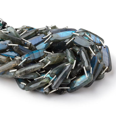 25x8mm Labradorite Double Drilled Oval Beads 8 inch 8 pieces (ONLINE ORDER ONLY)