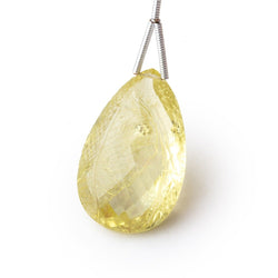 26-27mm Lemon Quartz Hand Carved Pear Focal Bead 1 piece (ONLINE ORDER ONLY)