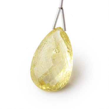 26-27mm Lemon Quartz Hand Carved Pear Focal Bead 1 piece (ONLINE ORDER ONLY)