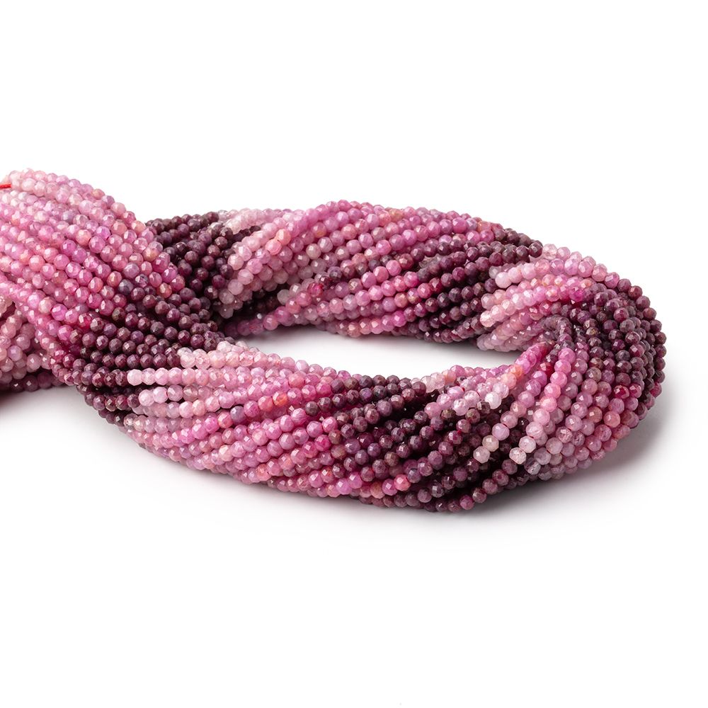2.6-2.8mm Shaded Ruby Micro Faceted Rondelle Beads 12.5 inch 132 pieces (ONLINE ORDER ONLY)