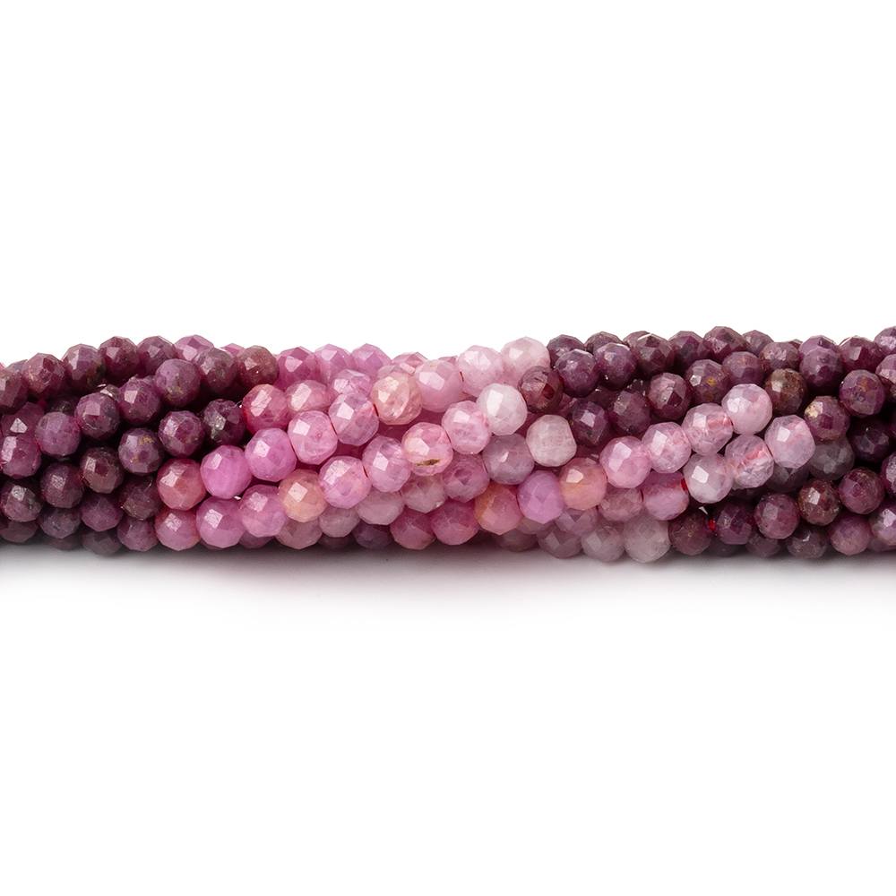 2.6-2.8mm Shaded Ruby Micro Faceted Rondelle Beads 12.5 inch 132 pieces (ONLINE ORDER ONLY)