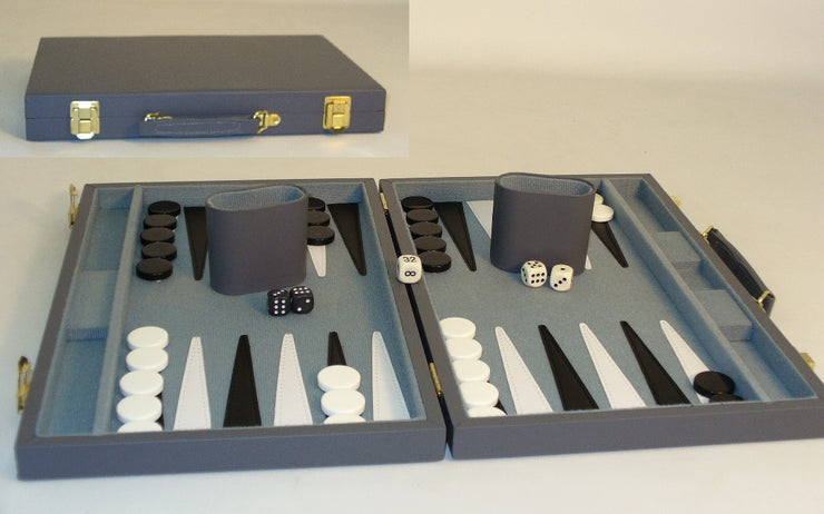Backgammon - 18" Grey Vinyl Set (ONLINE ORDER ONLY)