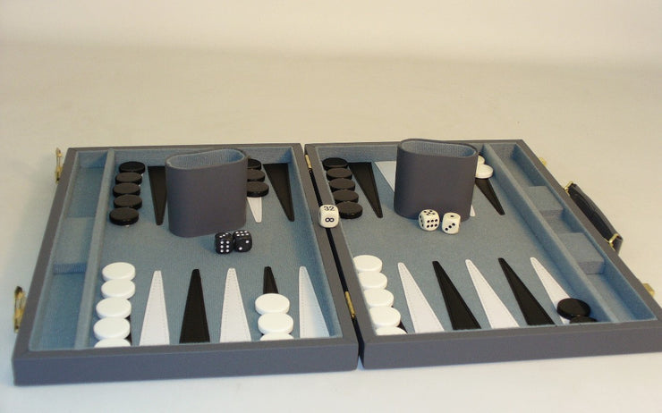 Backgammon - 15" Grey Vinyl Set (ONLINE ORDER ONLY)
