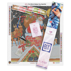 Diamond Art Club – Santa in the Chimney Christmas Diamond Painting (Square Drill, 22" x 25") (ONLINE ORDER ONLY)