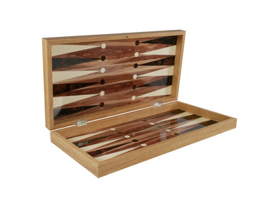 Backgammon - 19" American Walnut Decoupage Backgammon Set (ONLINE ORDER ONLY)