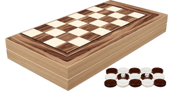 Backgammon - 19" American Walnut Decoupage Backgammon Set (ONLINE ORDER ONLY)