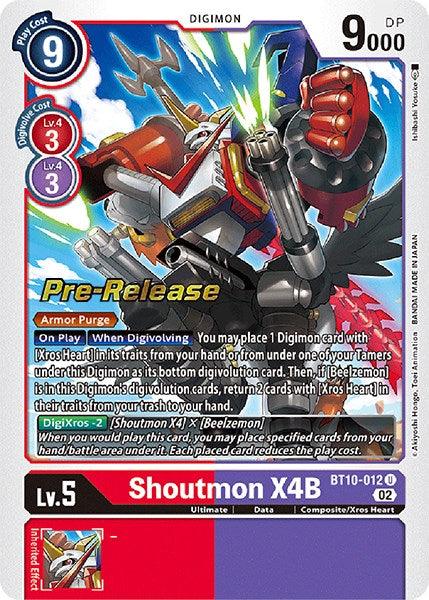 Shoutmon X4B [BT10-012] [Xros Encounter Pre-Release Cards] (ONLINE ORDER ONLY)