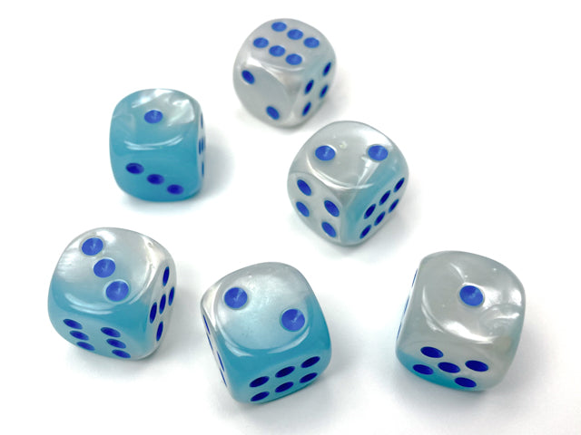 Gemini® Polyhedral Pearl Turquoise-White/blue Luminary™ 7-Die Set /16mm/12mm (Online Only)