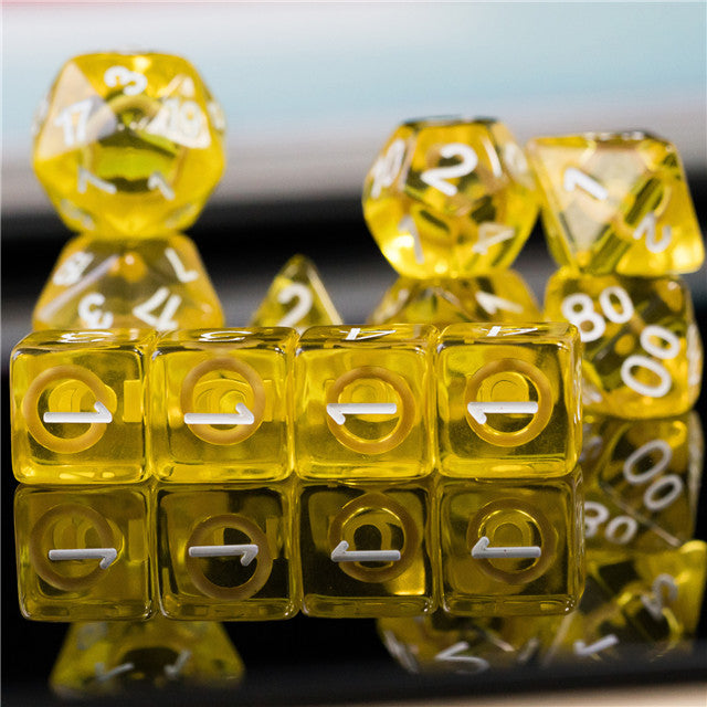Yellow Circle / Gold Hedgehog Ring Dice 11-Dice Set RPG (Online Only)