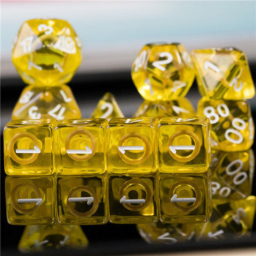 Yellow Circle / Gold Hedgehog Ring Dice 11-Dice Set RPG (Online Only)