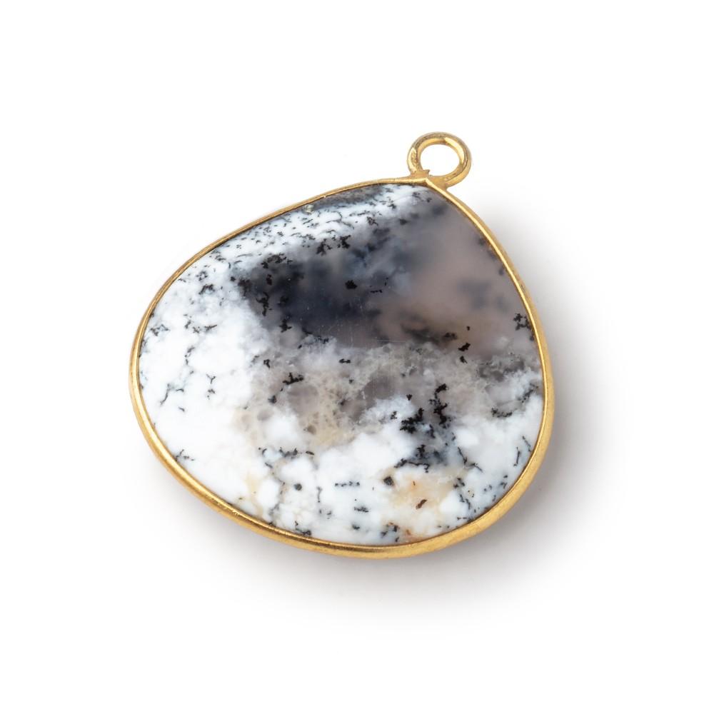 26mm Vermeil Bezel Dendritic Opal Plain Heart Pendant 1 piece (ONLINE ORDER ONLY)