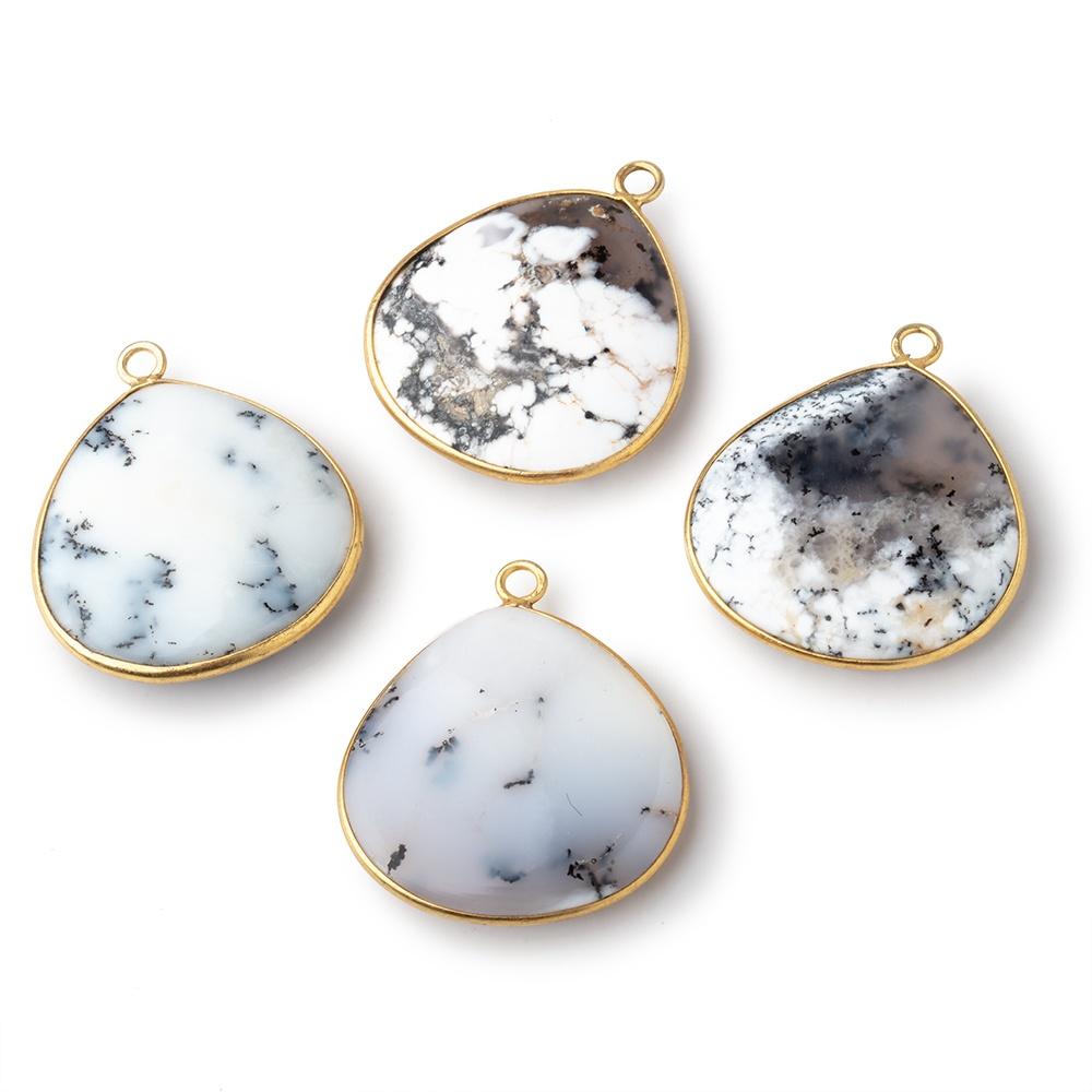 26mm Vermeil Bezel Dendritic Opal Plain Heart Pendant 1 piece (ONLINE ORDER ONLY)