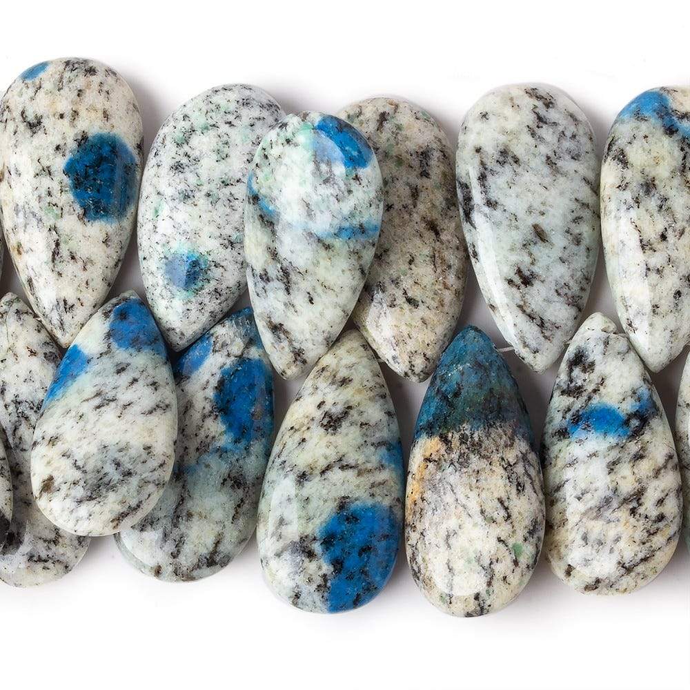 26x14-29x15mm K2 Azurite Granite "K2 Jasper" plain pear beads 8 inch 35 pieces (ONLINE ORDER ONLY)
