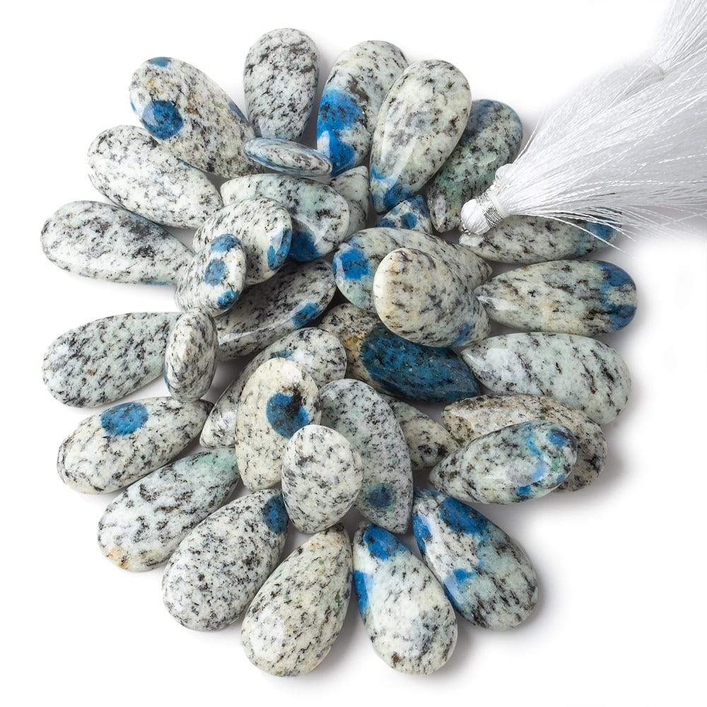26x14-29x15mm K2 Azurite Granite "K2 Jasper" plain pear beads 8 inch 35 pieces (ONLINE ORDER ONLY)