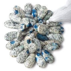 26x14-29x15mm K2 Azurite Granite "K2 Jasper" plain pear beads 8 inch 35 pieces (ONLINE ORDER ONLY)