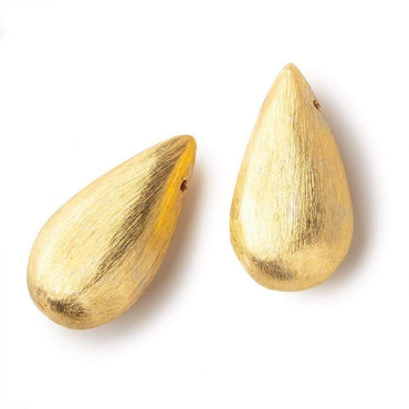 26x14x9mm 22kt Gold Plated Pear Bead Brushed finish Sold as a Set of 2 (ONLINE ORDER ONLY)