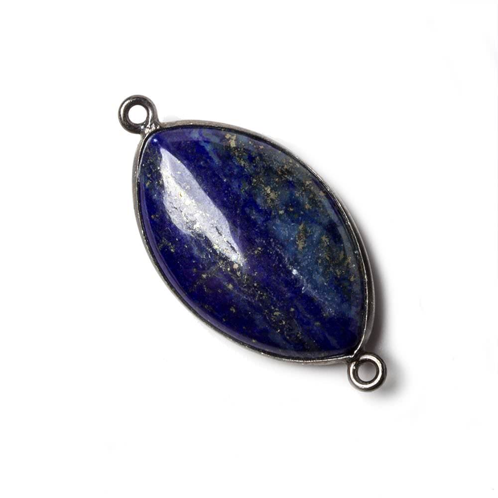 26x16mm Oxidized Silver Bezel Lapis Lazuli Marquise Connector 1 piece (ONLINE ORDER ONLY)