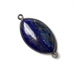 26x16mm Oxidized Silver Bezel Lapis Lazuli Marquise Connector 1 piece (ONLINE ORDER ONLY)