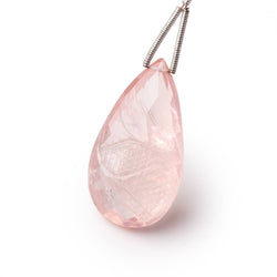26x19-29x17mm Rose Quartz Carved Pear Focal 1 Bead (ONLINE ORDER ONLY)