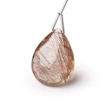 26x19.5mm Rutilated Quartz Faceted Pear Focal Bead 1 piece (ONLINE ORDER ONLY)