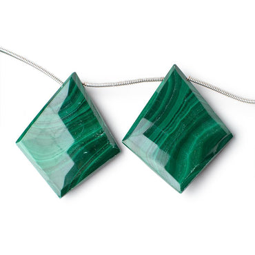 26x20-35x29mm Malachite Faceted Kite Beads 7.5 inch 8 pieces (ONLINE ORDER ONLY)