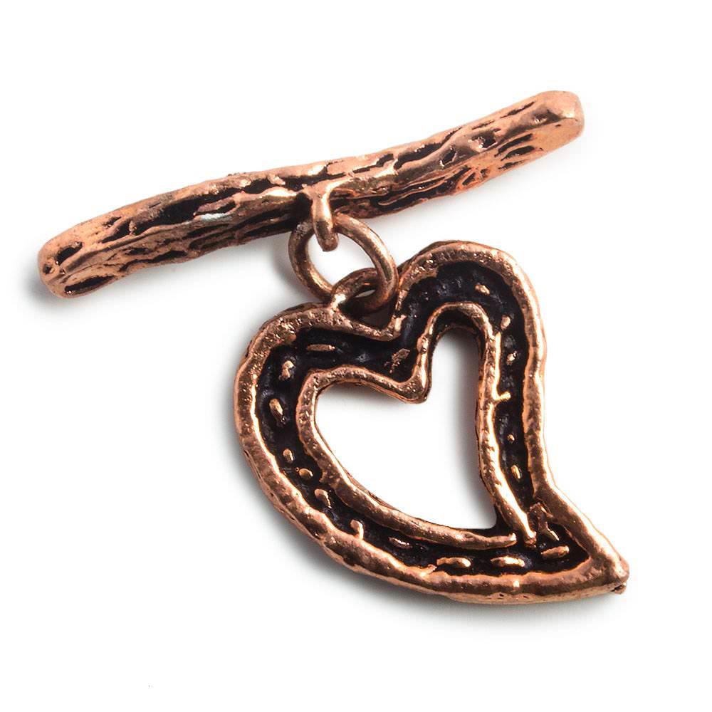 26x20mm Copper Toggle Antiqued Heart (ONLINE ORDER ONLY)