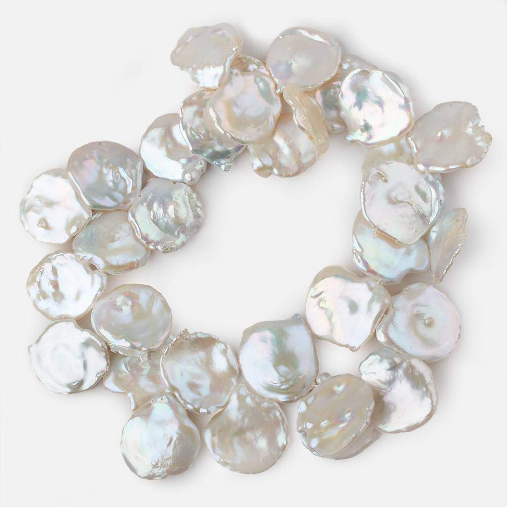26x21-34x30mm Cream Top Drilled Ultra Keshi Freshwater Pearls 16 inch 32 pieces AAA (ONLINE ORDER ONLY)