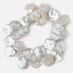 26x21-34x30mm Cream Top Drilled Ultra Keshi Freshwater Pearls 16 inch 32 pieces AAA (ONLINE ORDER ONLY)