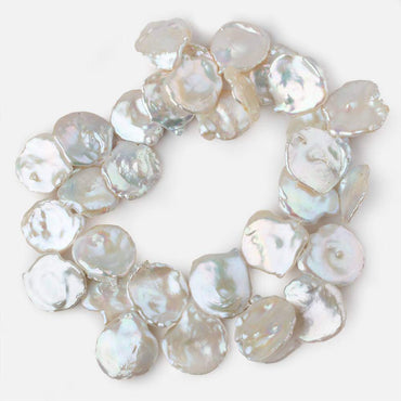 26x21-34x30mm Cream Top Drilled Ultra Keshi Freshwater Pearls 16 inch 32 pieces AAA (ONLINE ORDER ONLY)