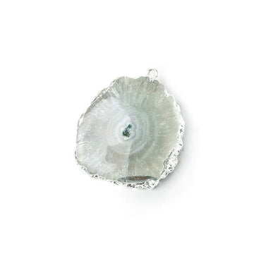26x21mm Silver leafed Solar Quartz Slice Pendant 1 piece (ONLINE ORDER ONLY)