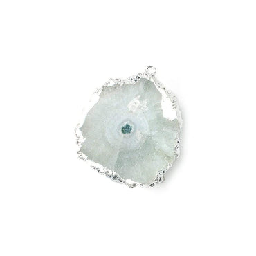 26x21mm Silver leafed Solar Quartz Slice Pendant 1 piece (ONLINE ORDER ONLY)