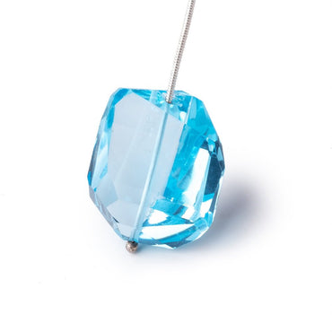 26x22mm Swiss Blue Topaz Faceted Nugget 1 Focal Bead (ONLINE ORDER ONLY)