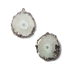 26x22mm to 27x23mm Black Gold Leaf Edged Solar Quartz Stalactite Pendant Set of 2 (ONLINE ORDER ONLY)